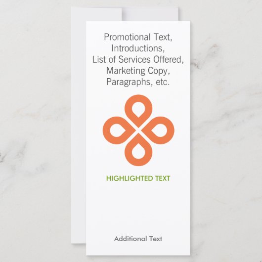 CLOVER DESIGN in ORANGE - RACK CARD (Front)