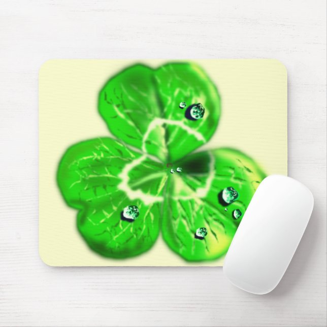 Clover Dew Drops Mouse Pad - Your Color (With Mouse)