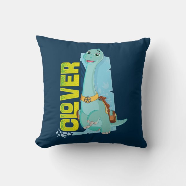 Clover | Dino Ranch Throw Pillow (Front)