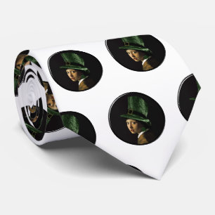 Clover Earring St. Patrick's Day Neck Tie
