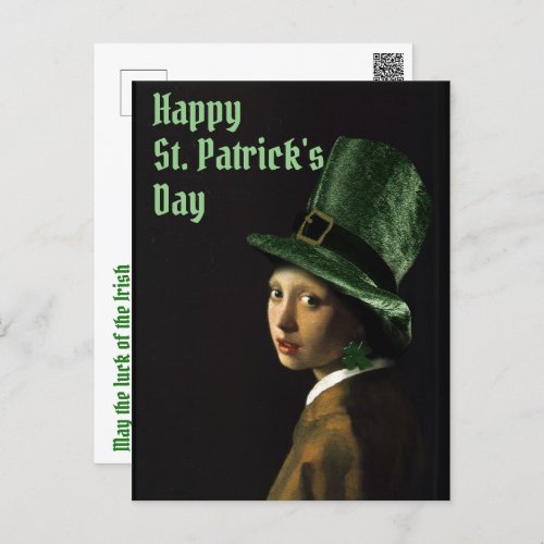 Clover Earring St Patricks Day Postcard