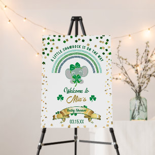 Clover Elephant St Patrick Baby Shower Welcome Foam Board