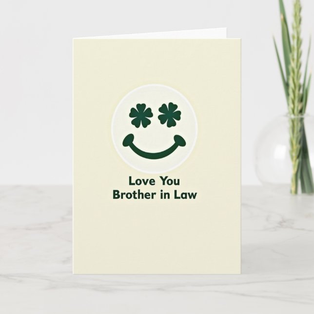 Clover Emoji Brother In Law Card (Front)