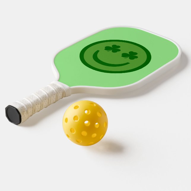 Clover Eyes Happy Face Pickleball Paddle (Laydown 2)
