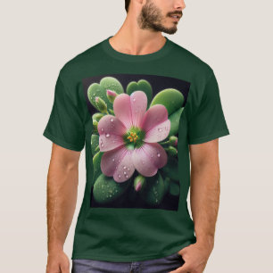 Clover Floral Pink and Green Oxalis T-Shirt