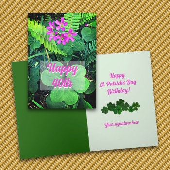 Clover Flowers St. Patricks Day Birthday Card by pamdicar at Zazzle