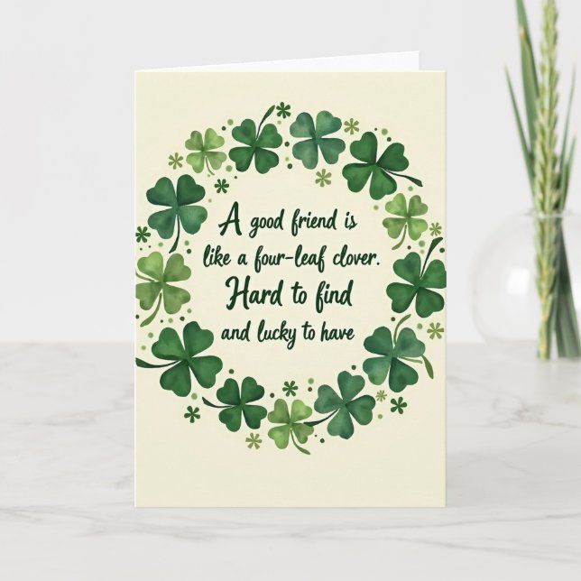 Clover Friend Lucky To Have Card (Front)