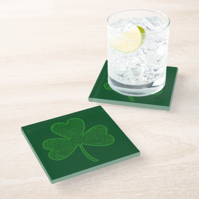 Clover Glass Coaster (Angled)