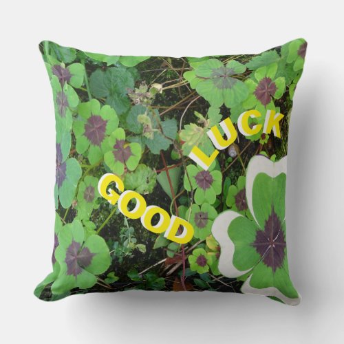 Clover Good Luck Curved Throw Pillow