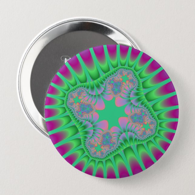 Clover Green Flower Button (Front & Back)