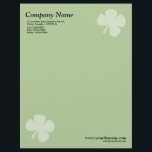 Clover - Green Letterhead<br><div class="desc">A business letterhead with an attractive and elegant clover motif in the top right and bottom left hand corners of the page positioned half an inch from the edges. Company name, address along with telephone, Fax and Mobile numbers in the top left corner. Web and email address aligned in the...</div>