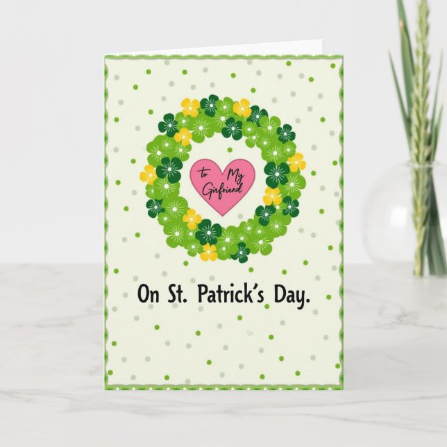 Clover Heart Girlfriend St Patricks Card (Front)