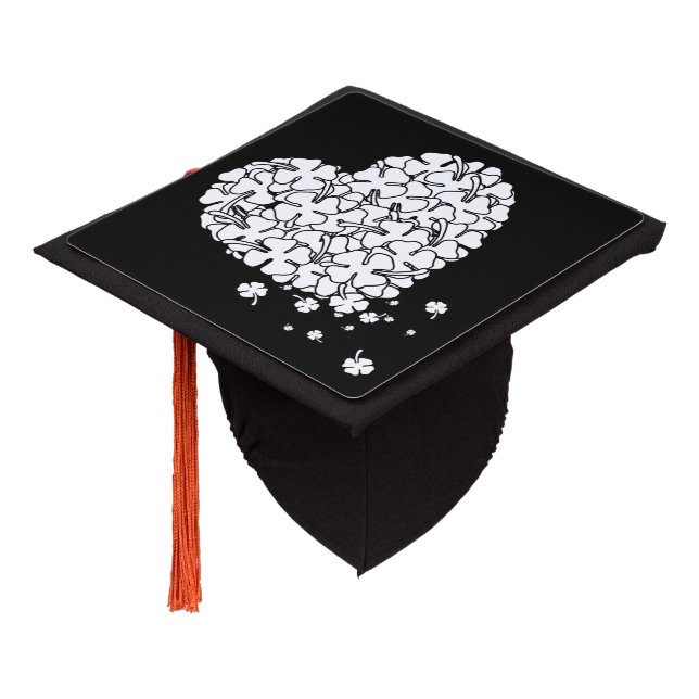 Clover Heart Graduation Cap Topper (Angled)