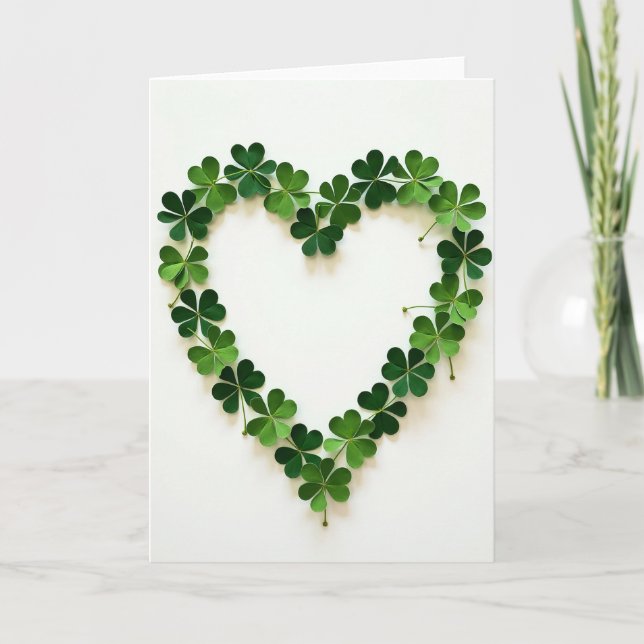 Clover Heart Love Luck Card (Front)