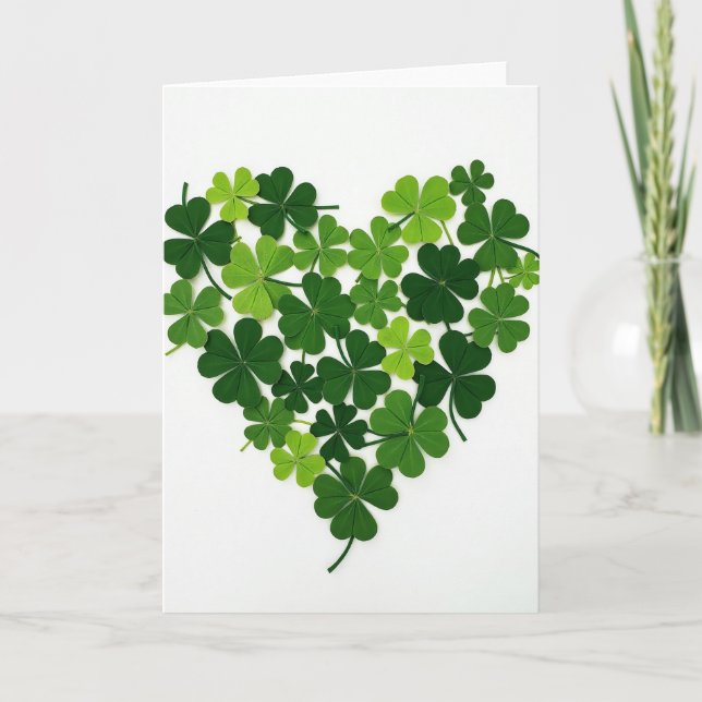 Clover Heart Pattern Love Card (Front)