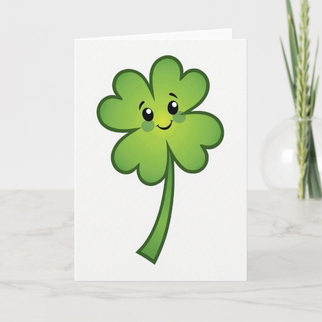 Clover Heart Shape Smile Card (Front)