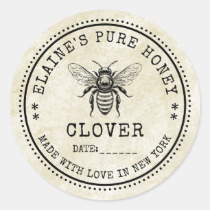 Clover honey vintage label with custom colours