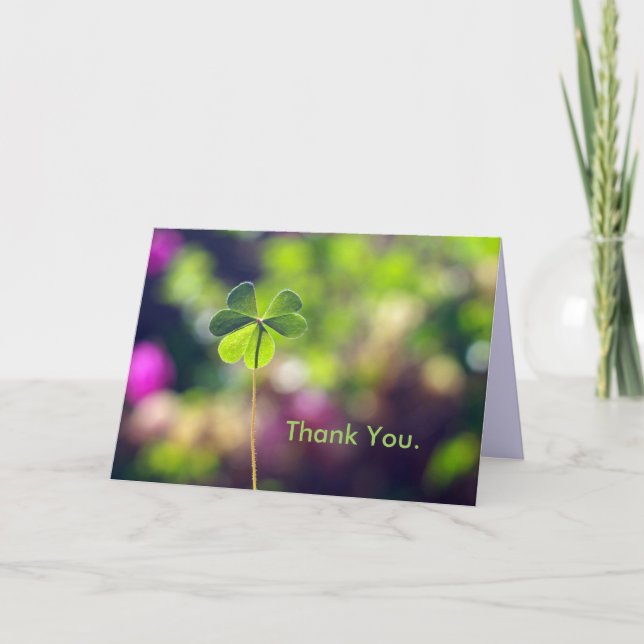 Clover in Green & Purple Garden | Greeting Card (Front)