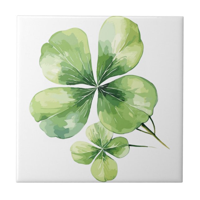 Clover leaf ceramic tile (Front)