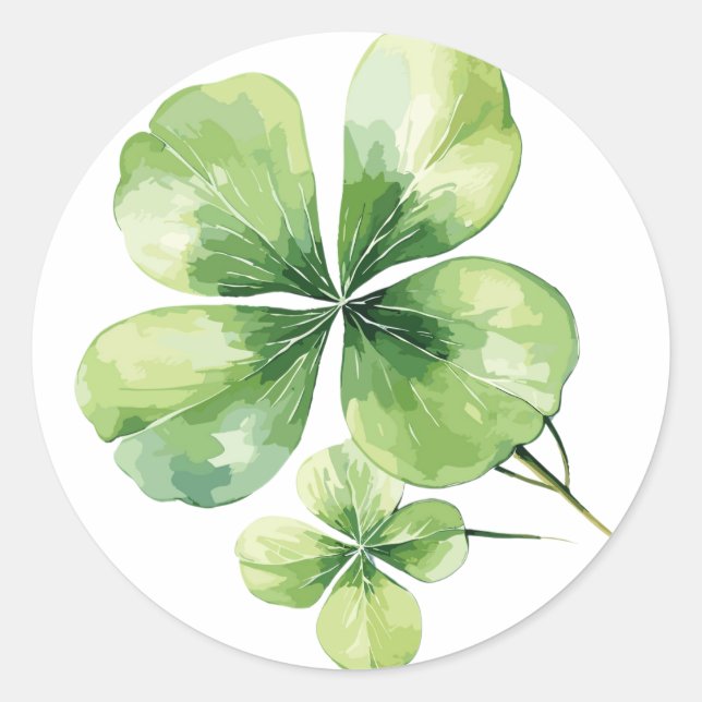 Clover leaf classic round sticker (Front)