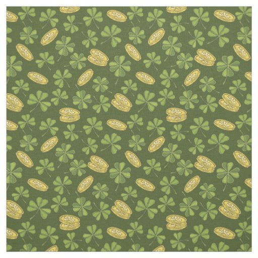 Clover Leaf & Gold Coin Pattern Fabric