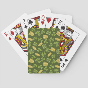 Clover Leaf & Gold Coin Pattern Poker Cards