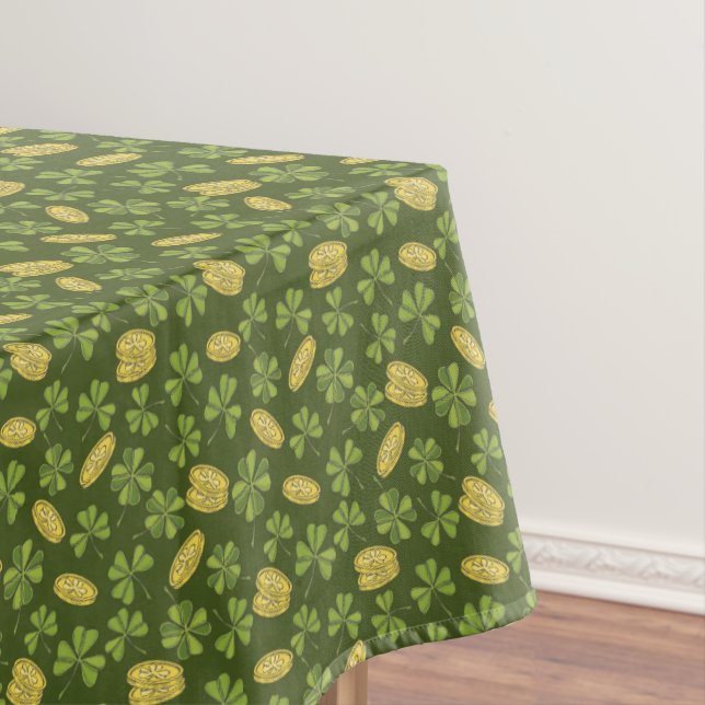 Clover Leaf & Gold Coin Pattern Tablecloth (In Situ)