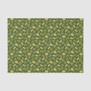Clover Leaf & Gold Coin Pattern Tissue Paper