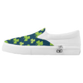 Clover Leaf Illustration Slip-On Sneakers (Left Shoe Outside)
