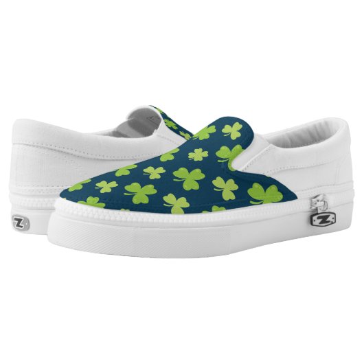 Clover Leaf Illustration Slip-On Sneakers (Pair)