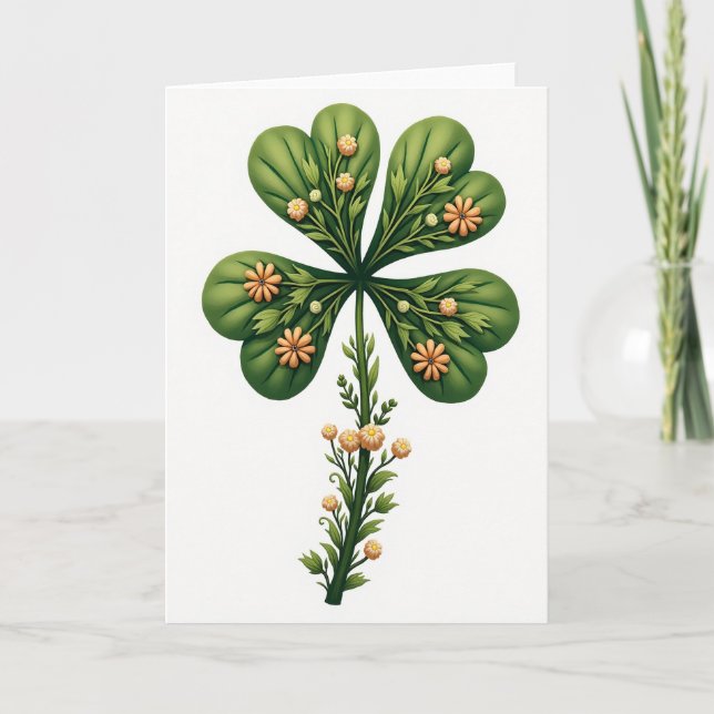 Clover Leaf Pattern Happy Card (Front)