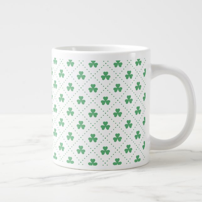 Clover Leaves Pattern St. Patrick's Day-53224 Giant Coffee Mug (Right)