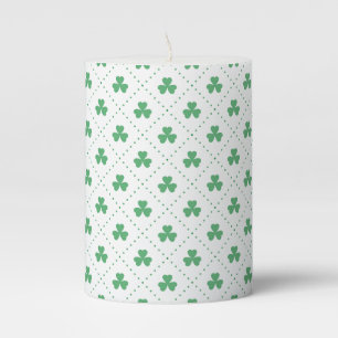 Clover Leaves Pattern St. Patrick's Day-53224 Pillar Candle