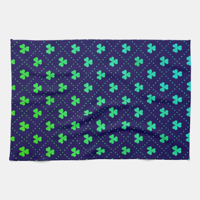 Clover Leaves St. Patrick's Day Pattern-53223 Kitchen Towel (Horizontal)