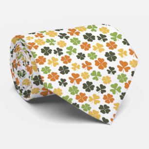 CLOVER LEAVES ST PATRICKS PATTERN NECK TIE
