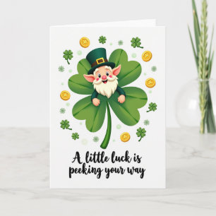 Clover Leprechaun Luck Card