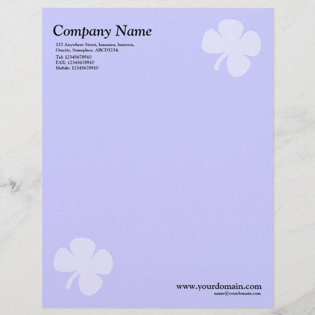 Clover - Light Blue Letterhead (Front)