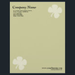 Clover - Light Khaki Letterhead<br><div class="desc">A business letterhead with an attractive and elegant clover motif in the top right and bottom left hand corners of the page positioned half an inch from the edges. Company name, address along with telephone, Fax and Mobile numbers in the top left corner. Web and email address aligned in the...</div>