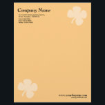 Clover - Light Orange Letterhead<br><div class="desc">A business letterhead with an attractive and elegant clover motif in the top right and bottom left hand corners of the page positioned half an inch from the edges. Company name, address along with telephone, Fax and Mobile numbers in the top left corner. Web and email address aligned in the...</div>