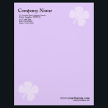 Clover - Light Purple Letterhead<br><div class="desc">A business letterhead with an attractive and elegant clover motif in the top right and bottom left hand corners of the page positioned half an inch from the edges. Company name, address along with telephone, Fax and Mobile numbers in the top left corner. Web and email address aligned in the...</div>