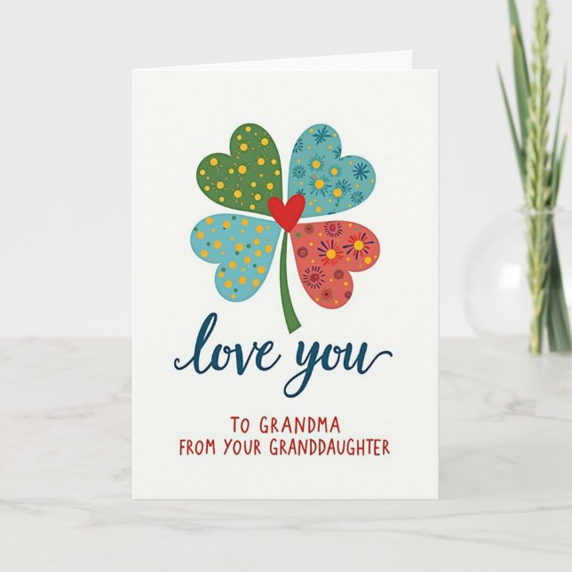 Clover Love You Grandma Card (Front)