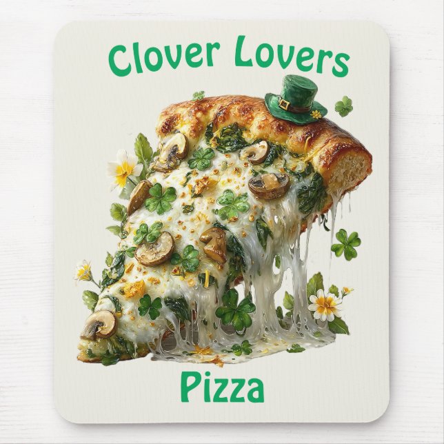 Clover Lovers Pizza St. Patrick’s Day Mouse Pad (Front)