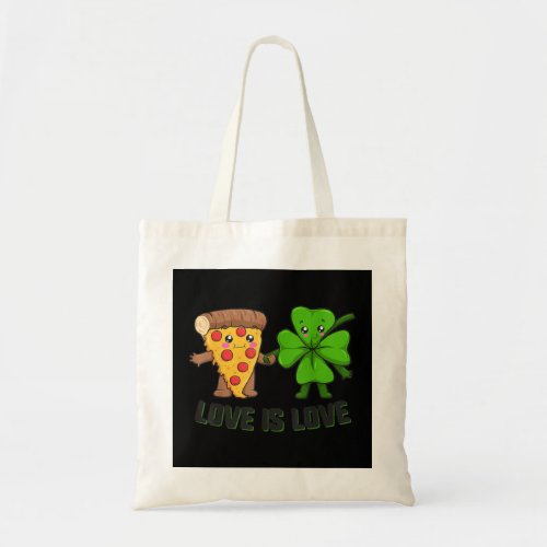 Clover Lovers Pizza St Patricks Day Irish Valenti Tote Bag