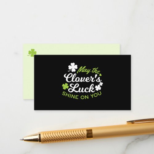 Clover Luck Charm May the Clovers Luck Shine Enclosure Card
