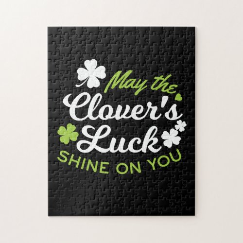 Clover Luck Charm May the Clovers Luck Shine Jigsaw Puzzle