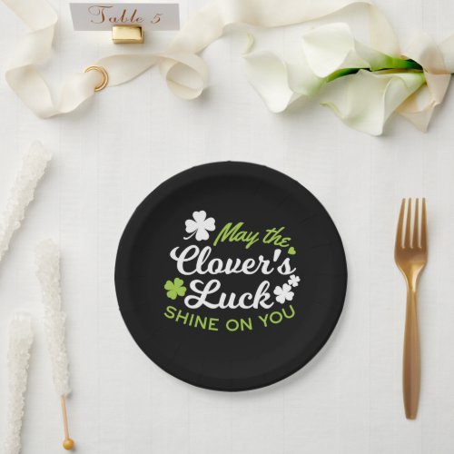 Clover Luck Charm May the Clovers Luck Shine Paper Plates