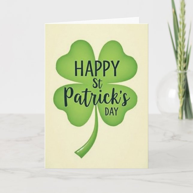 Clover Luck St Patricks Day Card (Front)