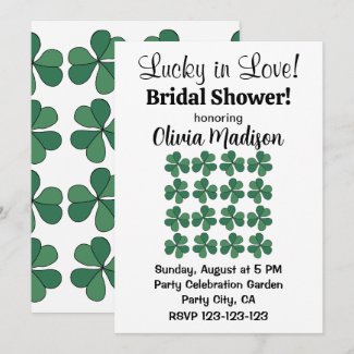 Clover Lucky In Love Bridal Shower Invitation