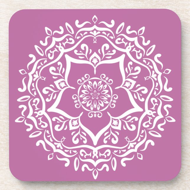 Clover Mandala Beverage Coaster (Front)