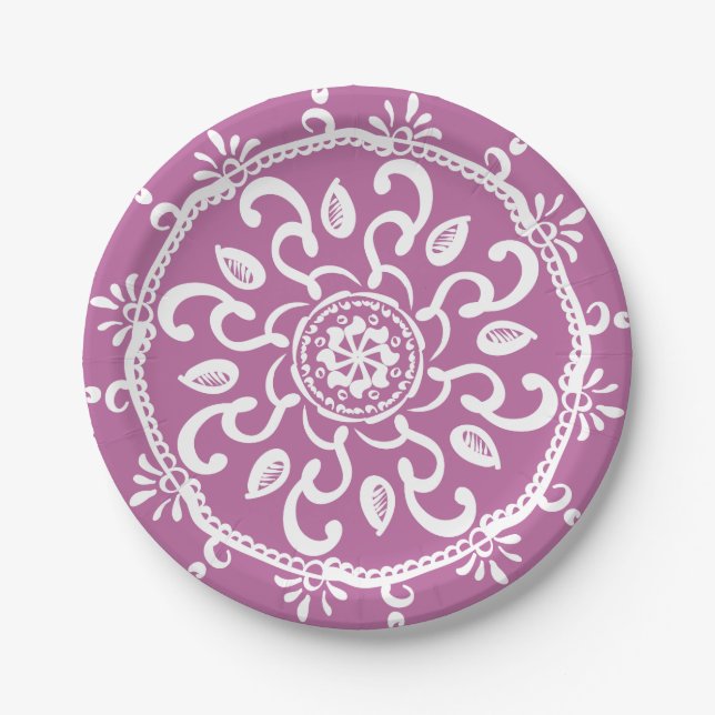Clover Mandala Paper Plates (Front)